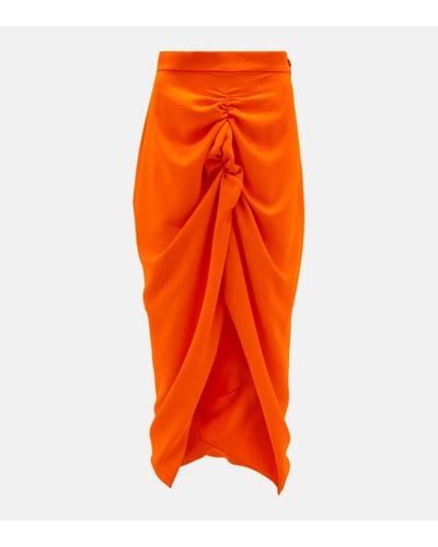 Vivienne Westwood Panther Asymmetrical Crepe Midi Skirt - Orange