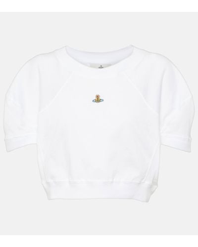 Vivienne Westwood T-shirt Orb raccourci en coton a logo - Blanc