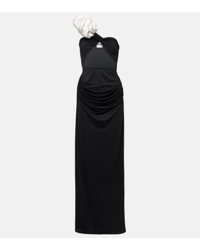 Magda Butrym Ruffled Cutout One-shoulder Gown - Black