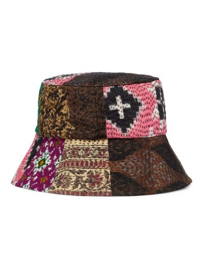 Dries Van Noten Cappello da pescatore patchwork - Multicolore