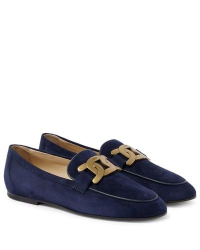 Tod's Catena Suede Loafers - Blue