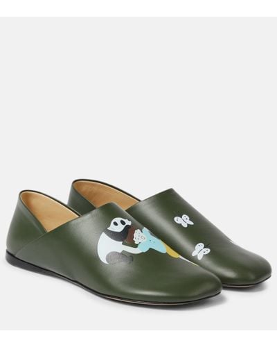 Loewe X Suna Fujita slippers Toy de piel estampada - Verde
