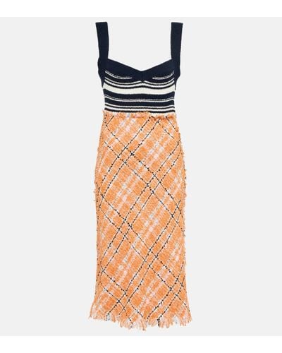 Marni Patterned Cotton-blend Midi Dress - Orange