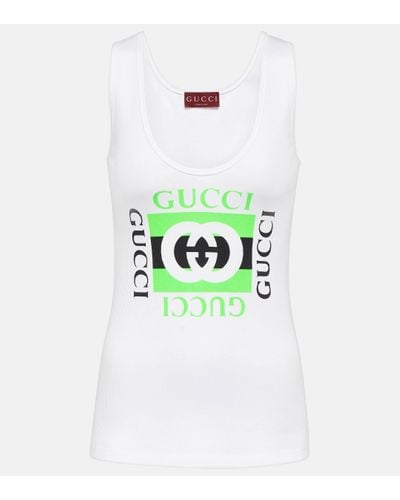 Gucci Top en coton a logo - Blanc