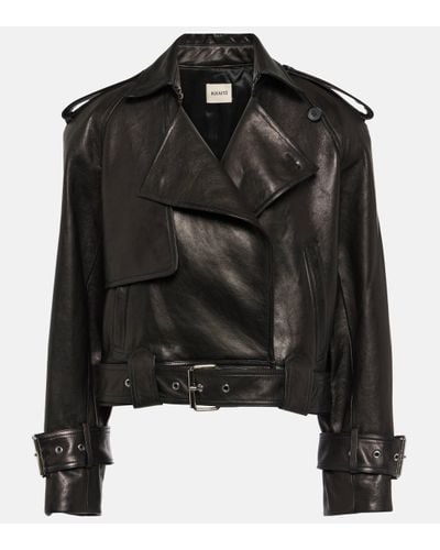 Khaite Hammond Leather Biker Jacket - Black