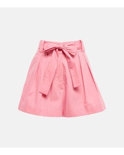 Oscar de la Renta High-Rise Shorts aus Baumwolle - Pink