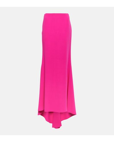 Valentino High-rise Silk Cady Maxi Skirt - Pink