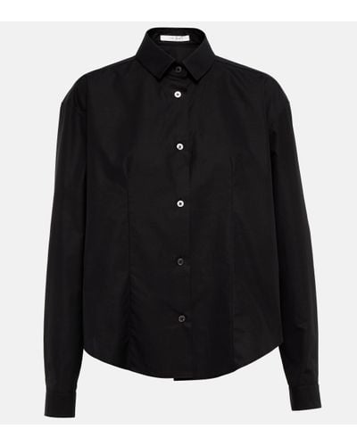 The Row Baltica Cotton Poplin Shirt - Black