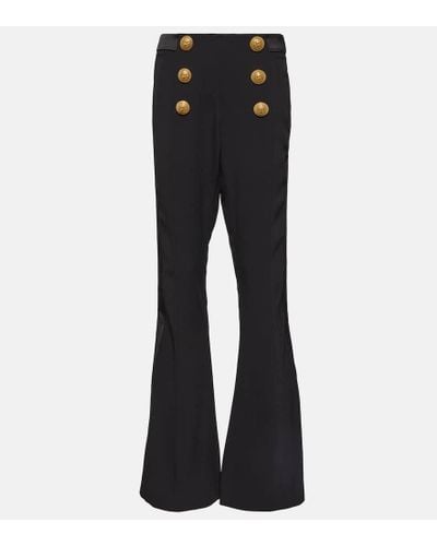 Balmain Pantalones bootcut de tiro bajo - Azul