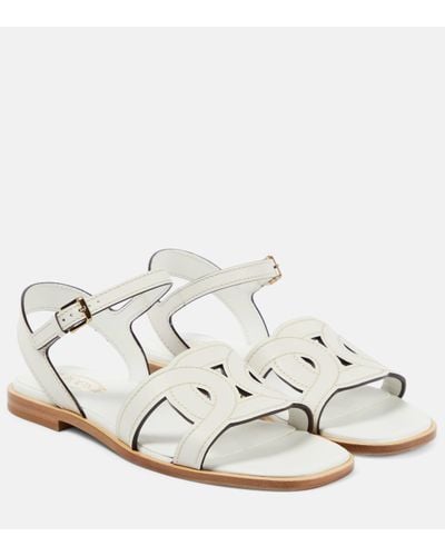 Tod's Catena Leather Sandals - White