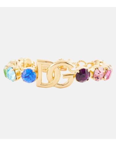 Dolce & Gabbana Crystal-embellished Logo Bracelet - Multicolour