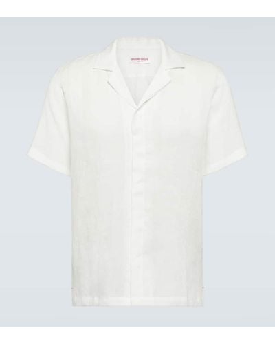 Orlebar Brown Hemd Maitan aus Leinen - Weiß