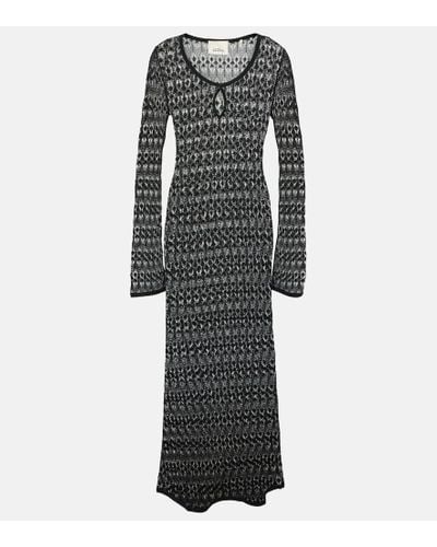 Isabel Marant Vestido largo de mezcla de algodon - Negro