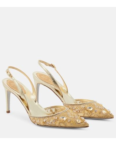Rene Caovilla Embellished Slingback Court Shoes - Metallic