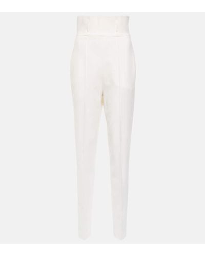 Nensi Dojaka Bridal Slim Wool-blend Pants - White