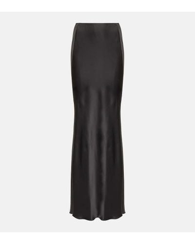 Victoria Beckham Satin Maxi Skirt - Black