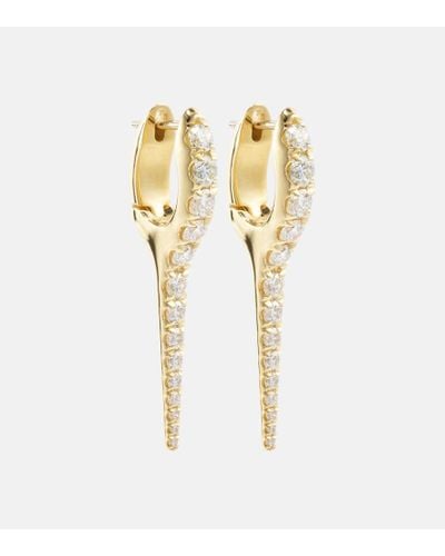 Melissa Kaye Lola Needle Small 18kt Gold Earrings With Diamonds - Metallic