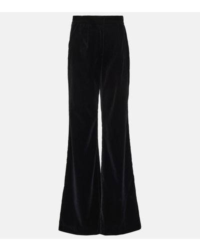 Costarellos Barine Cotton Velvet Straight Trousers - Black