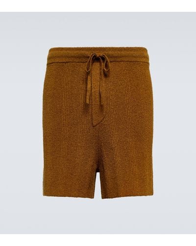 Nanushka Bronte Cotton-blend Terry Shorts - Brown