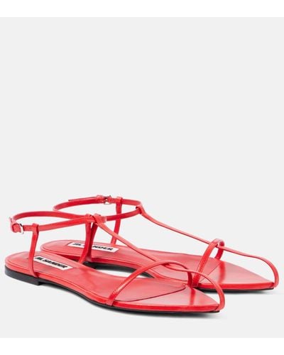 Jil Sander Leather Sandals - Red