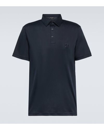 Giorgio Armani Cotton Polo Shirt - Blue