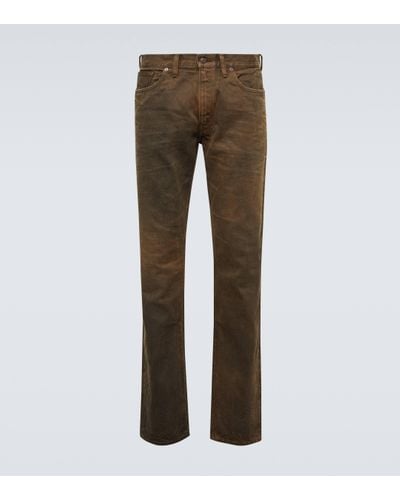 RRL Patched Slim Jeans - Brown