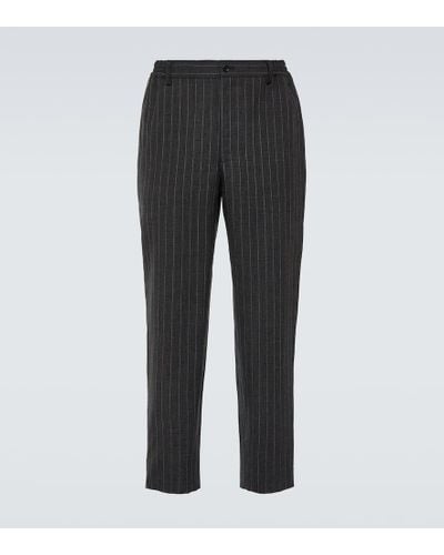 Comme des Garçons Pinstripe Tailored Wool Pants - Gray