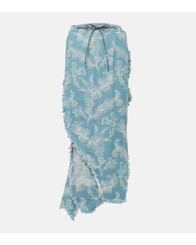 Vivienne Westwood Metro Jacquard Cotton Midi Skirt - Blue