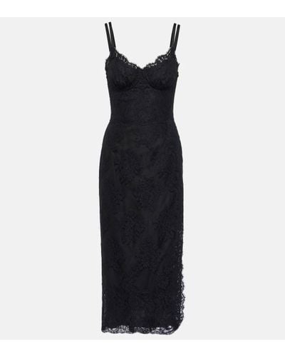 Dolce & Gabbana Chantilly Lace Slip Dress - Black
