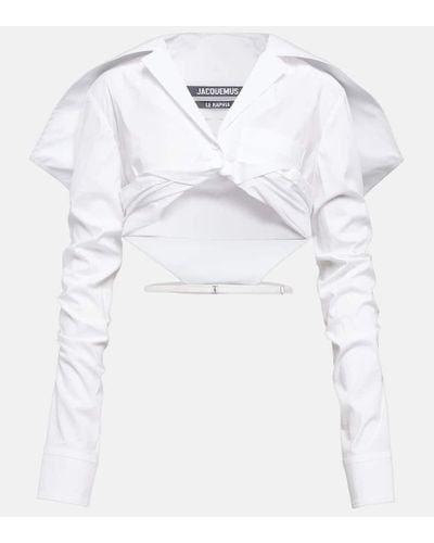 Jacquemus Camisa La Chemise Meio de algodon - Blanco