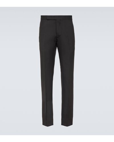 Ralph Lauren Purple Label Wool Straight Trousers - Black