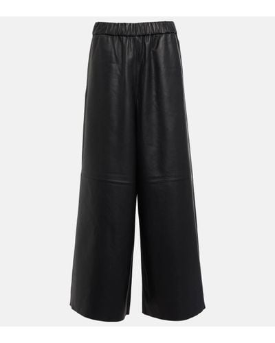 Frankie Shop Sydney Wide-leg Leather Trousers - Black