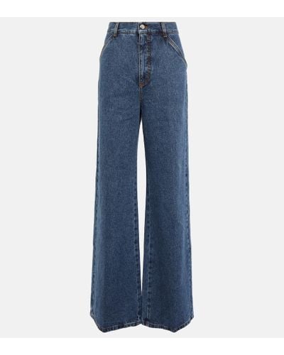 Chloé High-Rise Wide Jeans - Blau