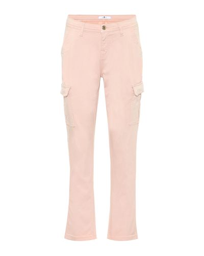 7 For All Mankind Cotton-blend Twill Cargo Trousers - Pink