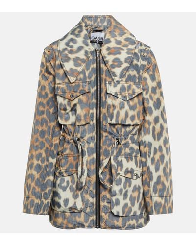 Ganni Leopard-print Jacket - Multicolour