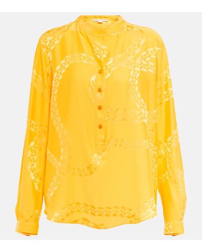 Stella McCartney Hemd Falabella aus einem Seidengemisch - Gelb