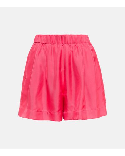 Asceno Zurich Silk Twill Shorts - Pink