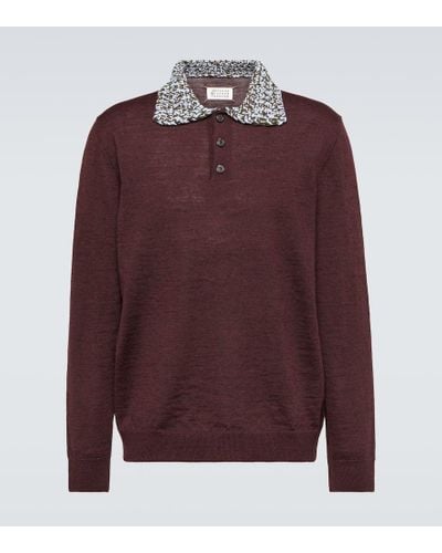 Maison Margiela Wool Polo Sweater - Red