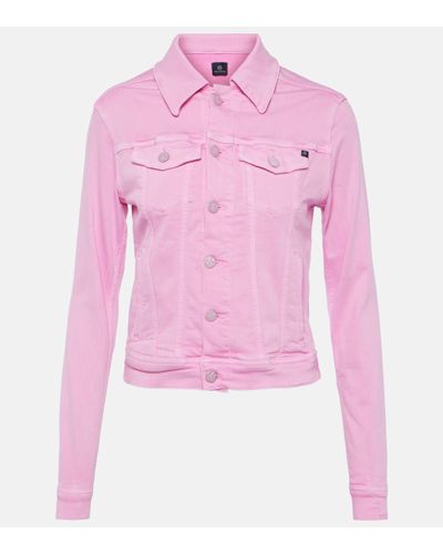 AG Jeans Robyn Cropped Denim Jacket - Pink