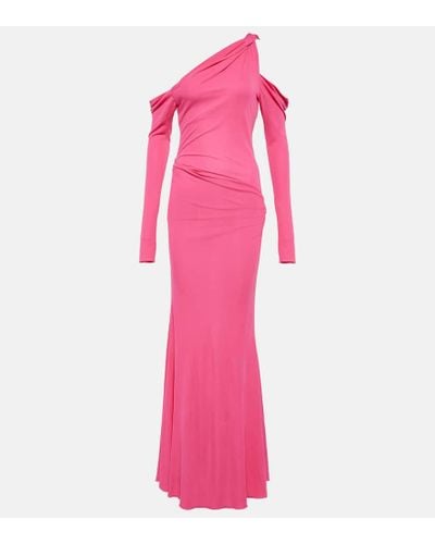 Blumarine One-shoulder Cutout Maxi Dress - Pink