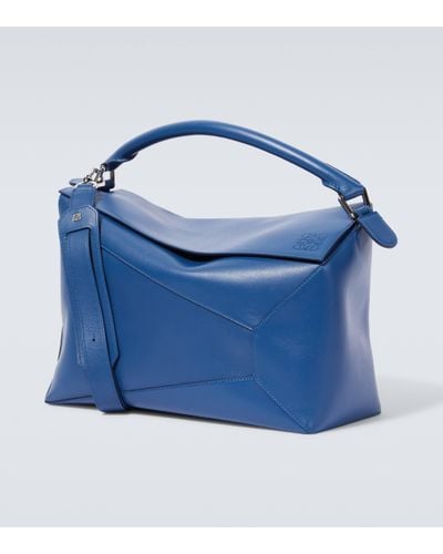 Loewe Puzzle Leather Shoulder Bag - Blue
