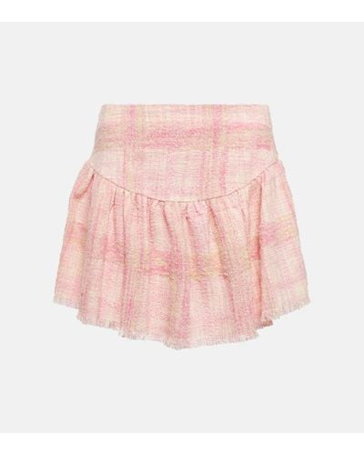 LoveShackFancy Lively Tweed Miniskirt - Pink