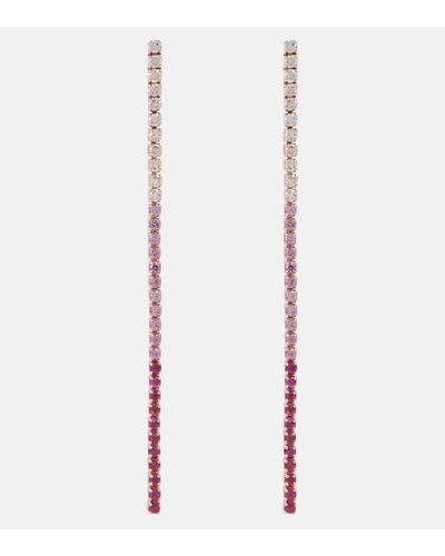 SHAY Single Thread Drop 18kt Rose Gold Earrings With Diamonds - White