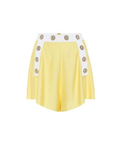 Balmain High-rise Knit Shorts - Yellow