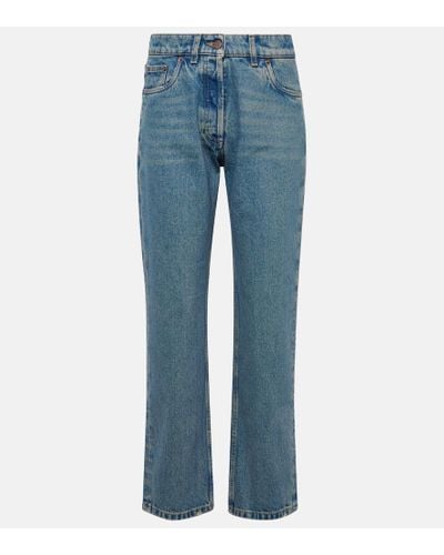 Prada Mid-Rise Straight Jeans - Blau