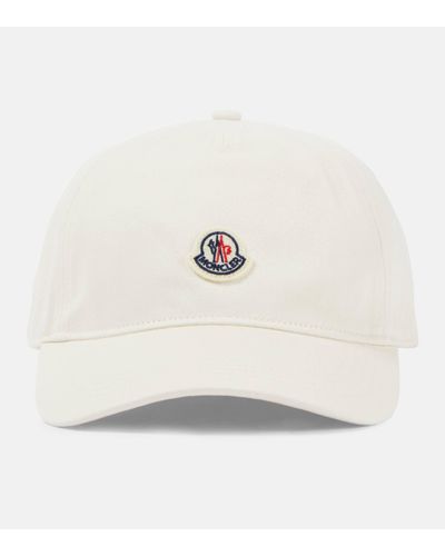 Moncler Casquette en coton a logo - Blanc