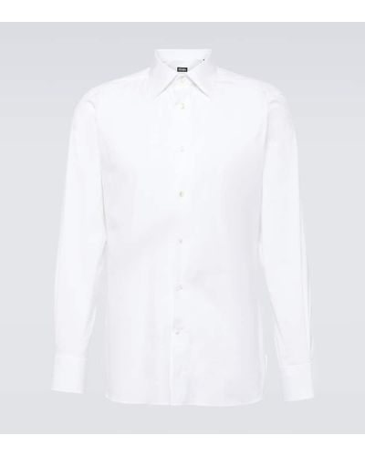 Zegna Camisa oxford de algodon - Blanco