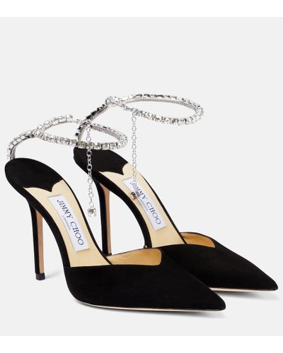 Jimmy Choo Pumps Saeda 100 in suede - Nero