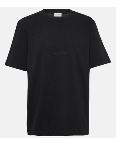 Saint Laurent T-Shirt With Logo - Black