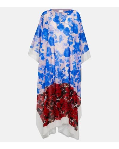 Dries Van Noten Printed Cotton Beach Dress - Blue